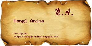 Mangl Anina névjegykártya